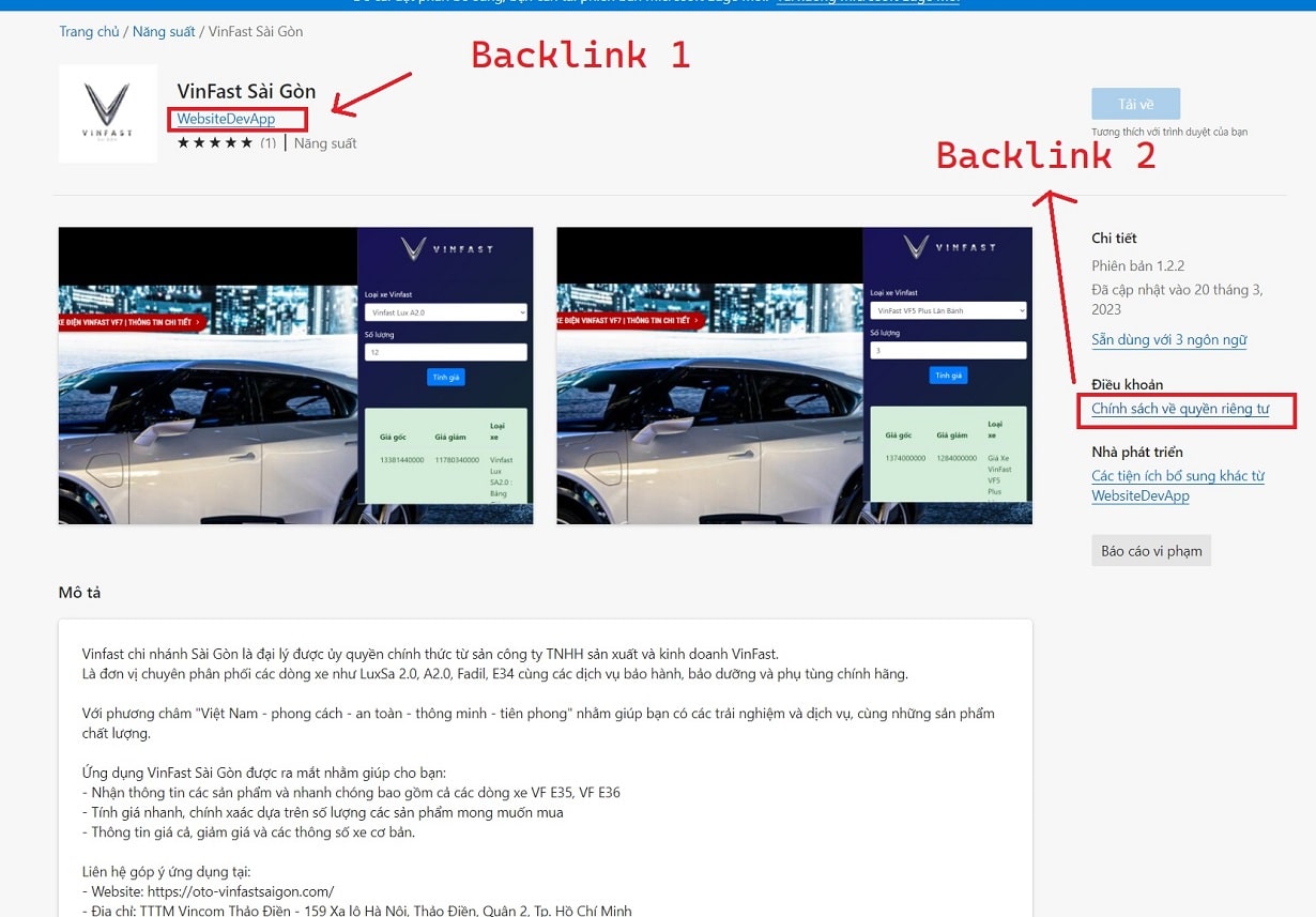 Vị trí BL Microsoft Edge